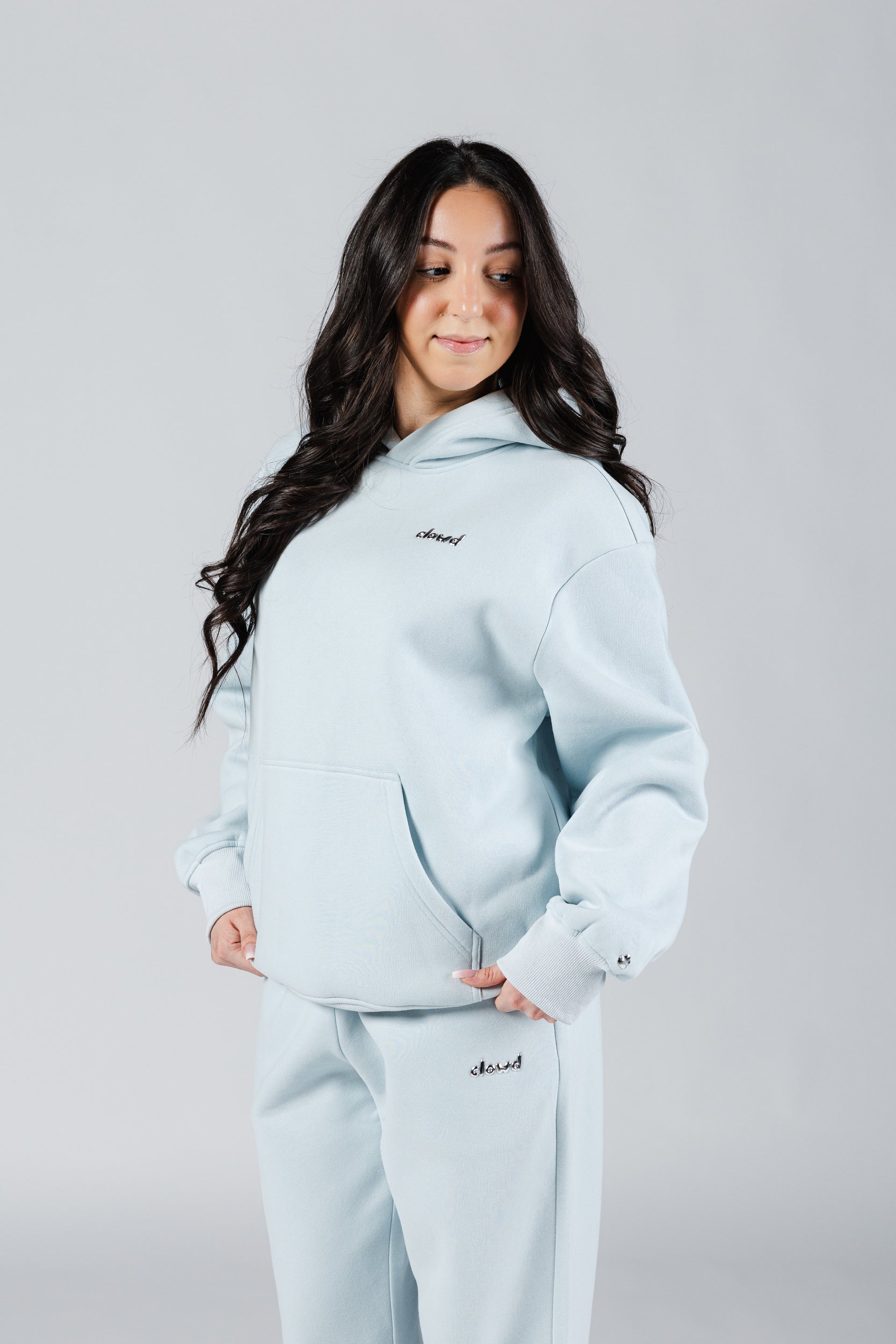 size: Model is 5'5 wearing size S | color: Blue Sky